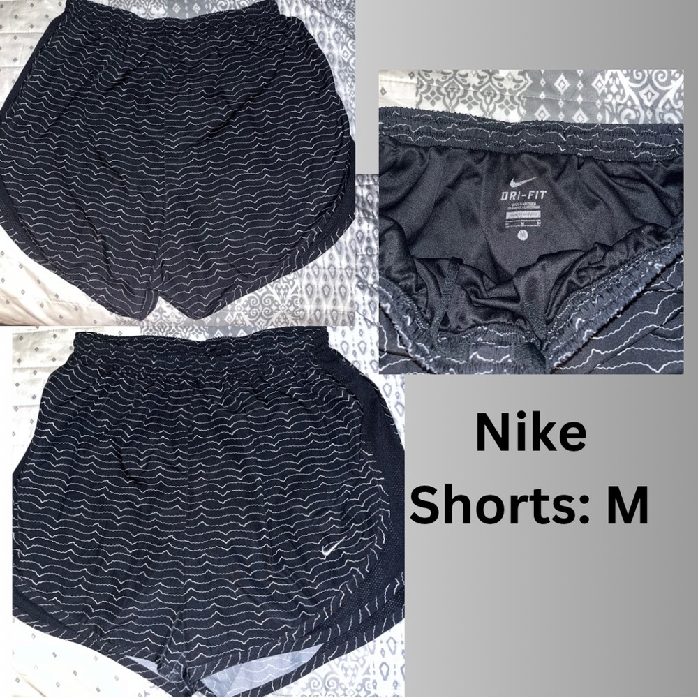 Black and white Nike dry fit tempo running athletic shorts